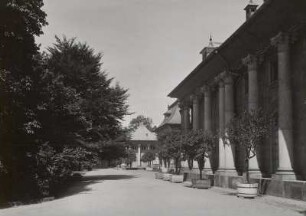 Schloss Pillnitz, Bergpalais, Hofseite, Seitenansicht, um 1930