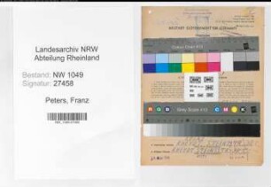 Entnazifizierung Franz Peters , geb. 01.09.1902 (Lokfuehrer)