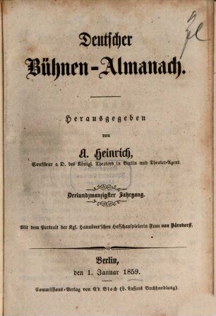 Deutscher Bühnenalmanach. 23, 23. 1859