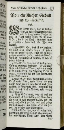 Von christlicher Gedult und Beständigkeit.