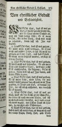 Von christlicher Gedult und Beständigkeit.