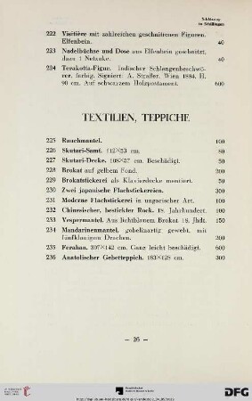 Textilien, Teppiche (Nr. 225-236)