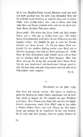 34 Wandsbeck, den 28. Febr. 1799.