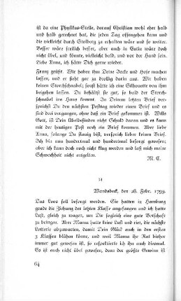 34 Wandsbeck, den 28. Febr. 1799.