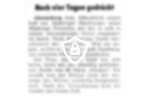 Nach vier Tagen gedrückt