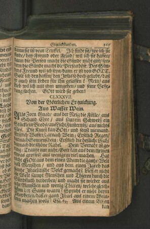 CLXXXVII. Von der Göttlichen Erquickung. Aus Wasser Wein.