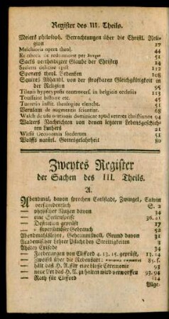 Zweytes Register der Sachen des IIIten Theils