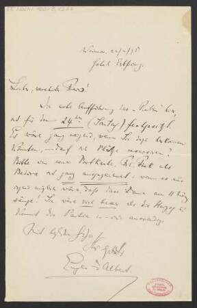 Brief an Karl Klindworth : 22.02.1895