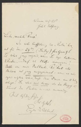 Brief an Karl Klindworth : 22.02.1895