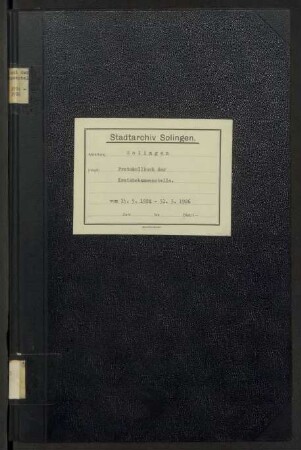 Solingen: Kreishebammenstelle 1924-1926
