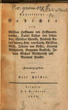 Auserlesene Gedichte