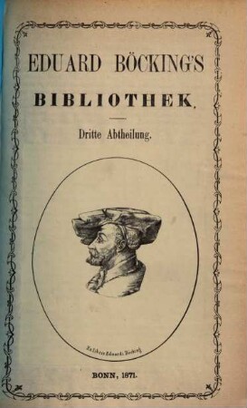 Eduard Böcking's Bibliothek. 3. Abth., Theologie und Philosophie, Urich von Hutten : Versteigerung in Bonn, Montag den 11. Decemebr 1871 ... im Auctionslokale von M. Lempertz in Bonn