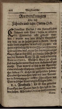 Anmerckungen über diß Zehende und letzte Hirten-Lied