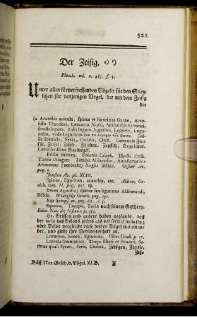 Der Zeisig.