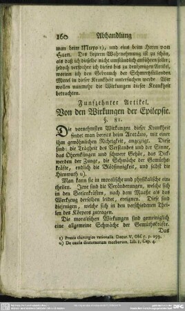 Funfzehnter Artikel. Von den Wirkungen der Epilepsie