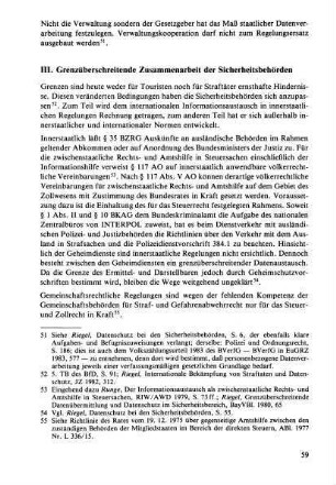 59-68, III. Grenzüberschreitende Zusammenarbeit der Sicherheitsbehörden