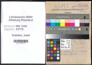 Entnazifizierung Josef Duecker , geb. 19.08.1905 (Bauunternehmer)