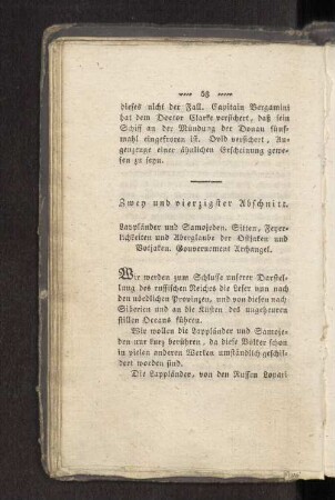 Zwey und vierzigster Abschnitt. Lappländer und Samojeden. Sitten, Feyerlichkeiten und Aberglaube der Ostjaken und Votjaken. Gouvernement Archangel.