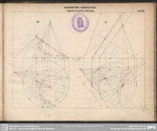 Descriptive Geometrie. Aufgaben der dritten Abtheilung. Taf. XXI
