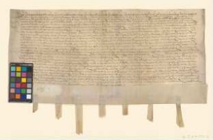 Obligation über 3000 Taler, die Georg von Schwanebeck den Städten Brandenburg (Alt- und Neustadt), Berlin, Cölln, Frankfurt (Oder), Prenzlau und Ruppin leiht.