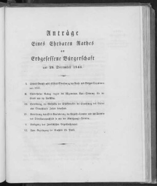Acta Conventus Senatus et Civium, Lunae d. 29 Decemb. 1845
