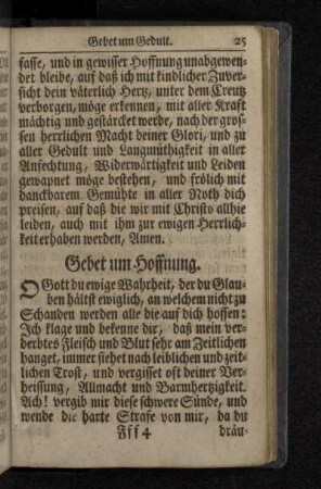 Gebet um Hoffnung.