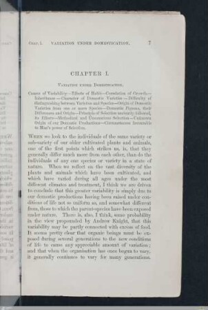 Chapter 1: Variation under domestication