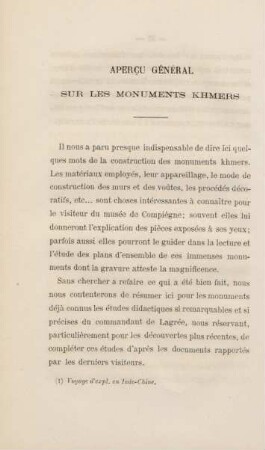 Apercu général sur les monuments Khmers