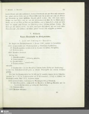 V. Abschnitt. Äußere Verhältnisse der Kirchgemeinden