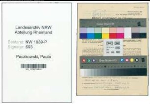 Entnazifizierung Paula Paczkowski , geb. 05.12.1903 (Kranzbinderin)
