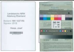 Entnazifizierung Josef Hesse , geb. 26.12.1912 (Maschinenwaerter)