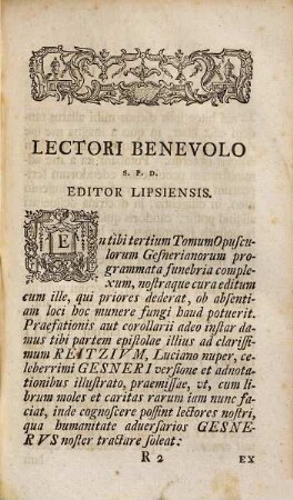 Io. Matthiae Gesneri, Eloqv. Et Poes. In Acad. Georgia Avgvsta Profess. Pvbl. ... Opvscvla Minora Varii Argvmenti, 3