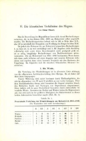 Die klimatischen Verhältnisse des Hegaus