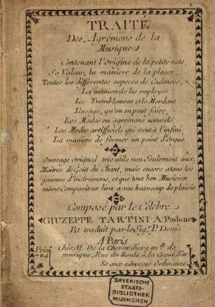 Traité des agrémens de la musique