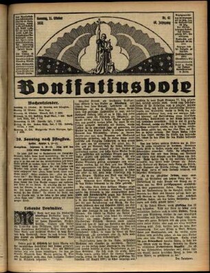 Erste Ausgabe vom Sonntag, den 11. Oktober 1931.