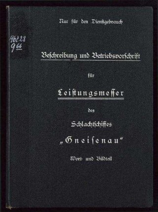 Beschreibung und Betriebsvorschrift Leistungsmesser