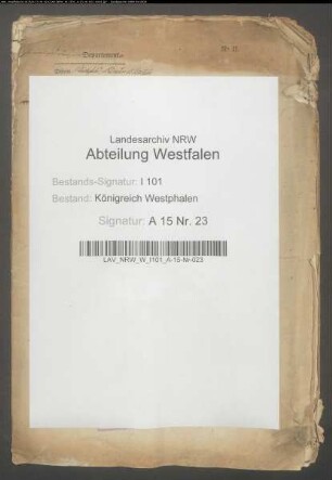 Etat über den Passivbestand des Vermögens der aufgehobenen Zünfte im Weserdepartement