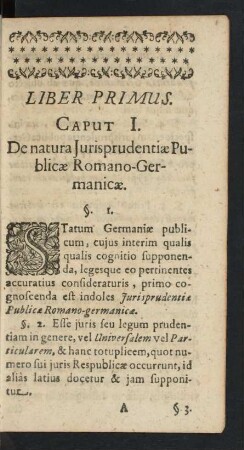 Caput I. De natura Jurisprudentiae Publicae Romano-Germanicae.