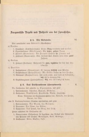 Ausgewählte Regeln und Beispiele aus der Sprachlehre