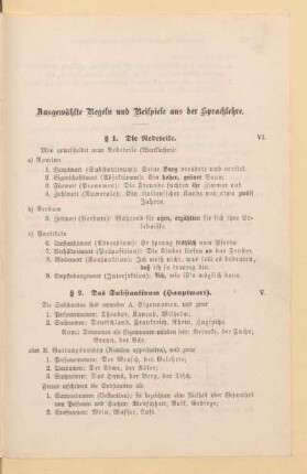 Ausgewählte Regeln und Beispiele aus der Sprachlehre