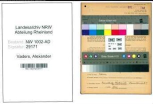 Entnazifizierung Alexandra Vaders, geb. 14.10.1890 (Angest.)