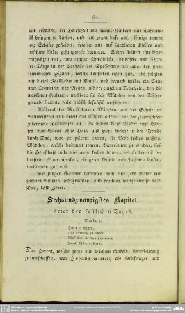 Sechsundzwanzigstes Kapitel. Feier des festlichen Tages