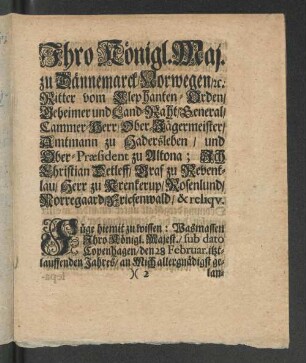 [Königliche Verordnung/ Wegen Einsend- und Addressirung Der Memorialen/ Suppliquen/ Relationen/ ...]