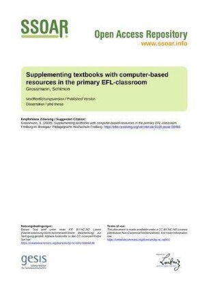Supplementing textbooks with computer-based resources in the primary EFL-classroom