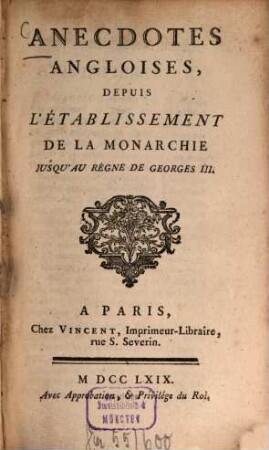 Anecdotes angloises