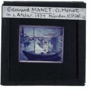 Manet, Monet in seinem schwimmenden Atelier