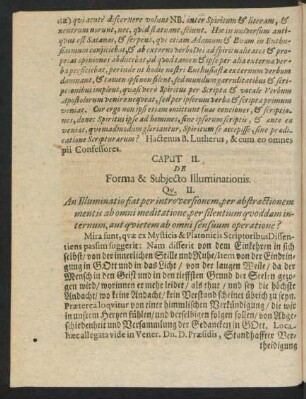 Caput II. De Forma & Subiecto Illuminationis.