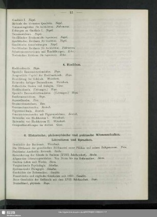 6. Historische, philosophische und politische Wissenschaften. Literaturen und Sprachen