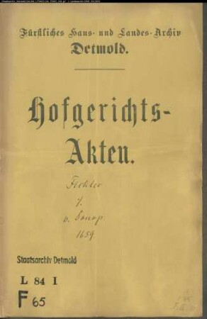 Fickler, Martin gegen Hans Christian von Donop - Schuldforderung