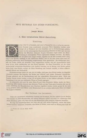 Neue Beiträge zur Dürer-Forschung